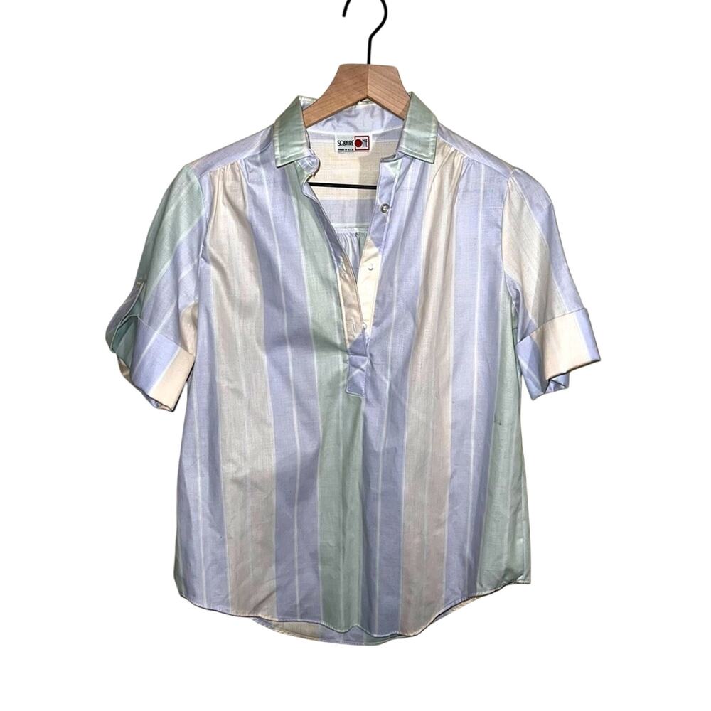 SQUARE ONE pastel button down collared shirt S